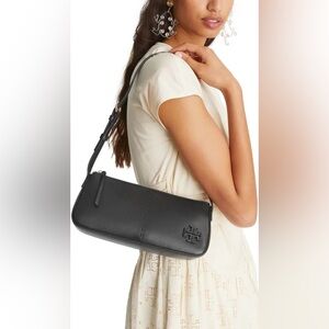 NWT Tory Burch McGraw Wedge Shoulder Bag in Black